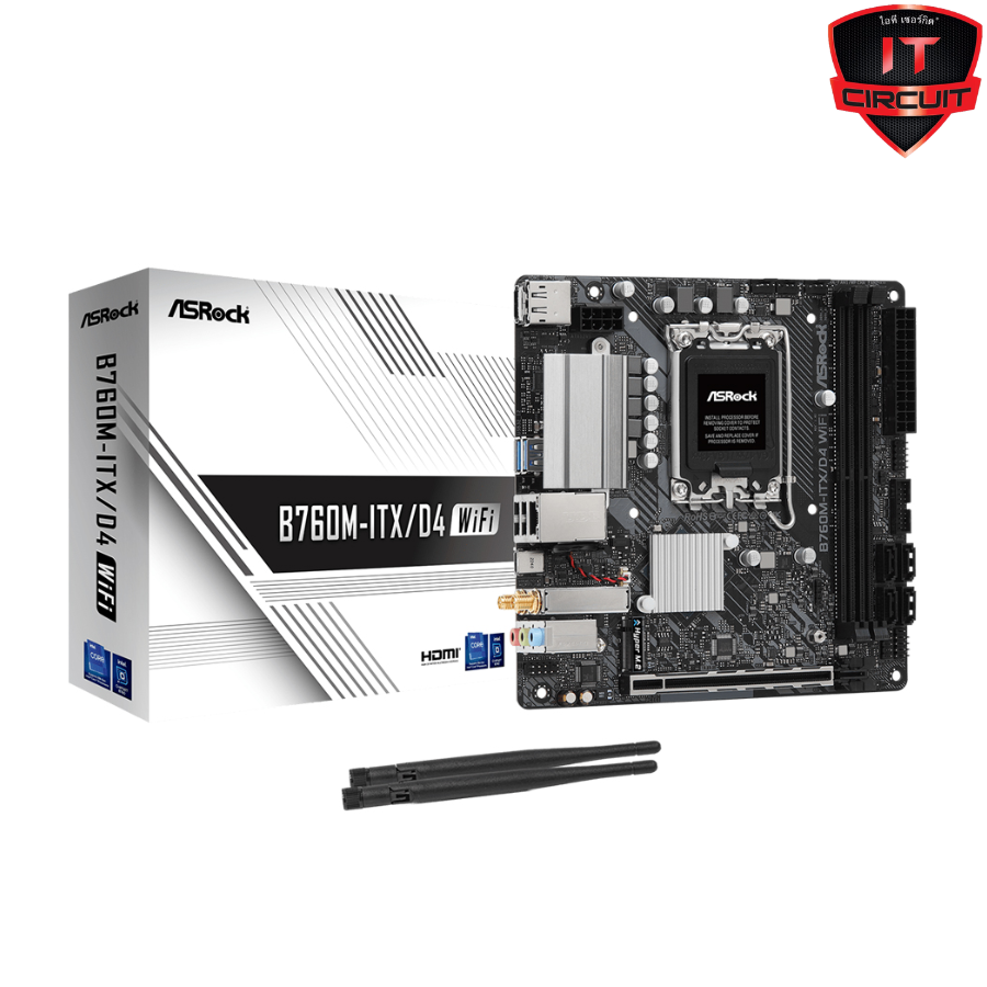 MAINBOARD (เมนบอร์ด) ASROCK B760M-ITX/D4 WIFI (DDR4) (SOCKET LGA 1700) (MINI-ITX) SN24925T110H