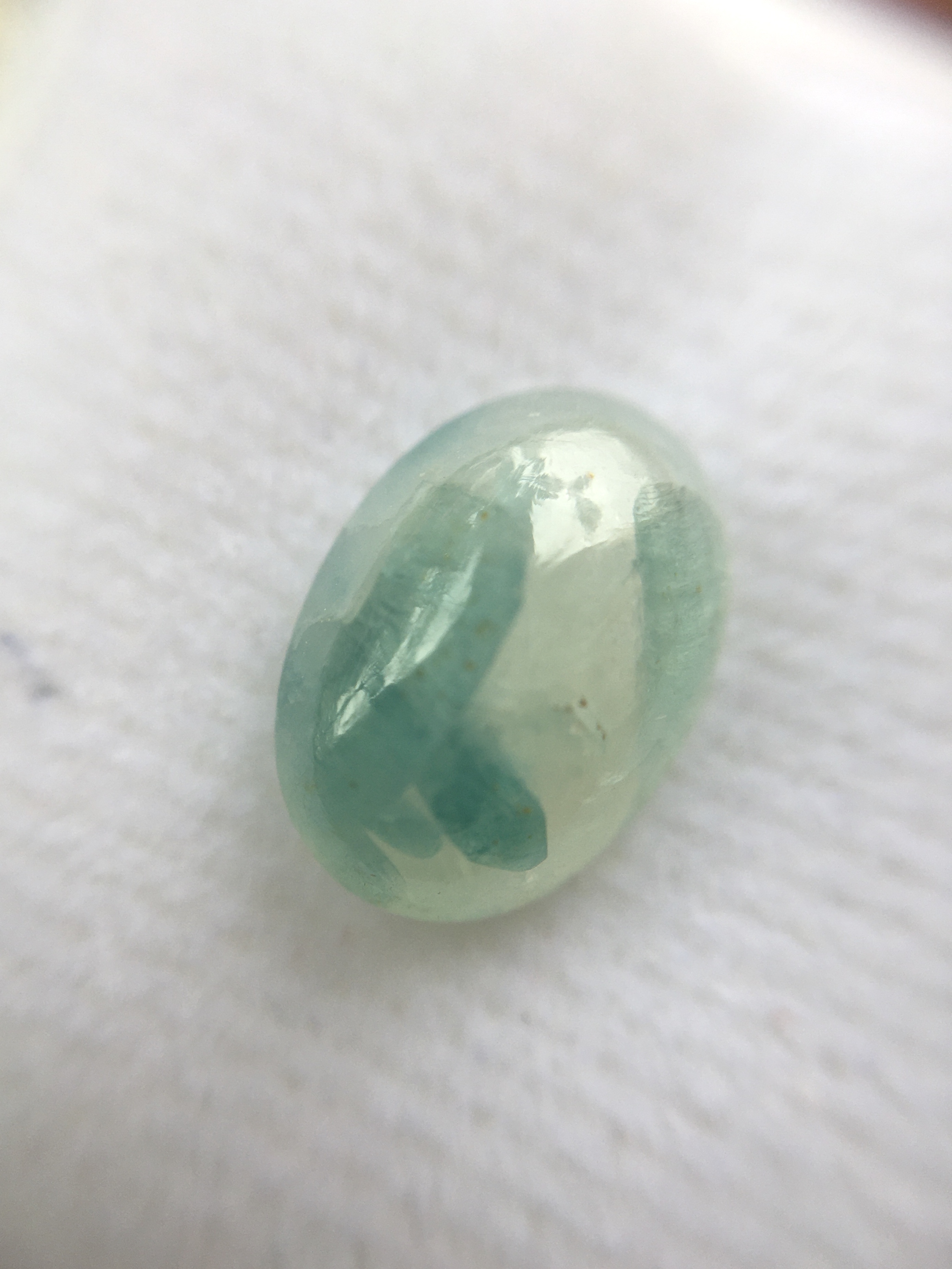 GRANDIDIERITE พลอยแท้ 2.68 กะรัต ทรงไข่ พลอยหายาก สีเขียวอมน้ำเงิน สวยแปลก น่าสะสม