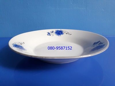 จานกระเบื้องลายดอก-ทรงลึก ขนาด 9 นิ้ว