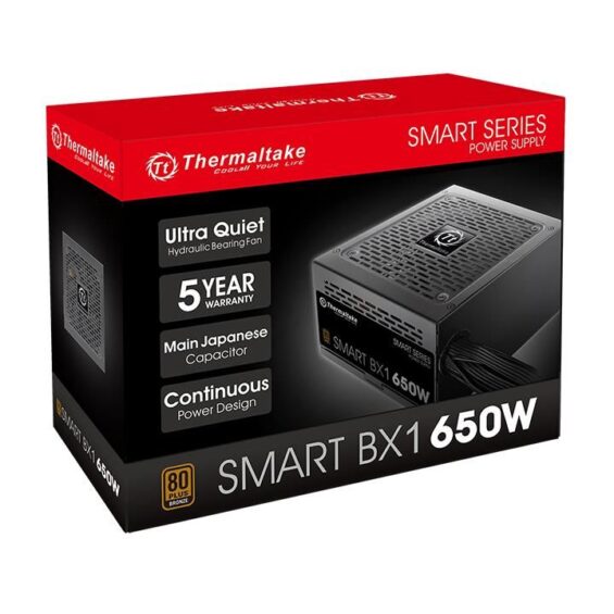 POWER SUPPLY (อุปกรณ์จ่ายไฟ) (80+ BRONZE) 650W THERMALTAKE SMART BX1SN30925T100H