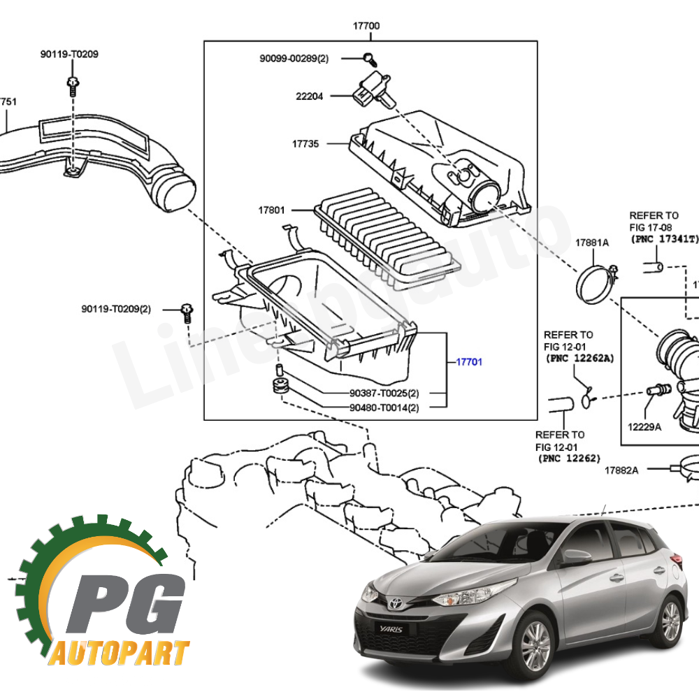 ฝาหม้อกรองอากาศอันล่าง TOYOTA YARIS NSP152 ปี 2017-2021(1 ชิ้น) รูปจริง / แท้