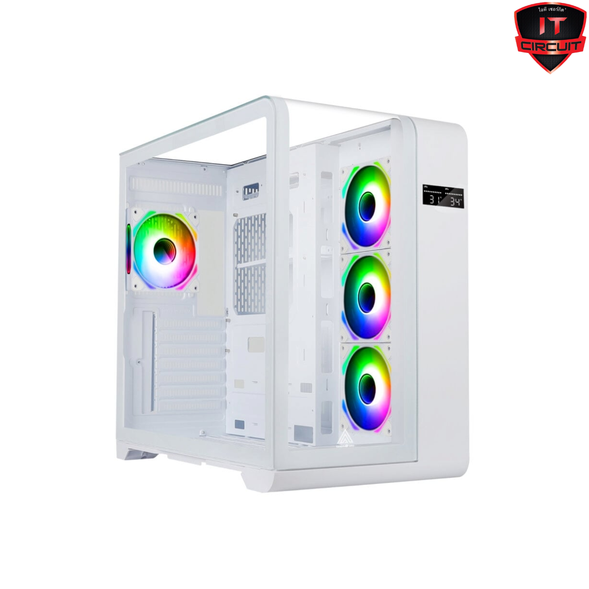 ATX CASE (เคส) (NP) TSUNAMI ADVENTURE SKY PLUS II WW 1267 W *4 ARGB WHITE SN181025B155Y