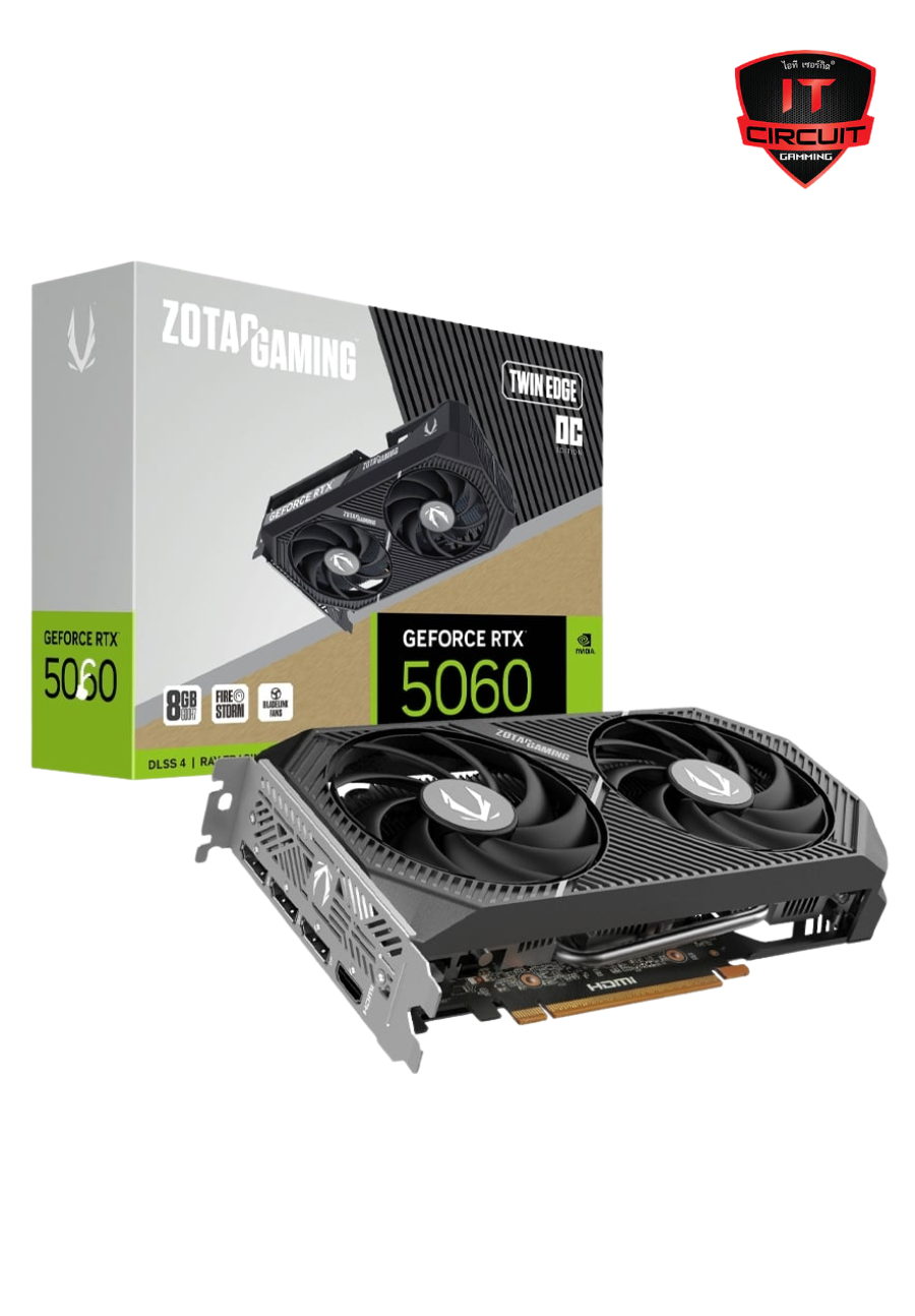 VGA (การ์ดจอ) ZOTAC GEFORCE RTX 5060 TWIN EDGE OC - 8GB GDDR7 SN171025B390Y