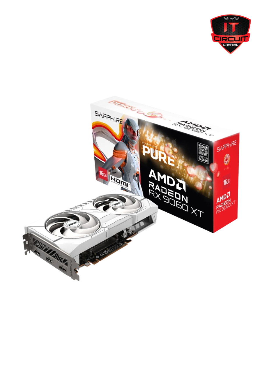 VGA (การ์ดแสดงผล) SAPPHIRE PURE AMD RADEON RX 9060 XT - 16GB GDDR6 SN241025B697Y