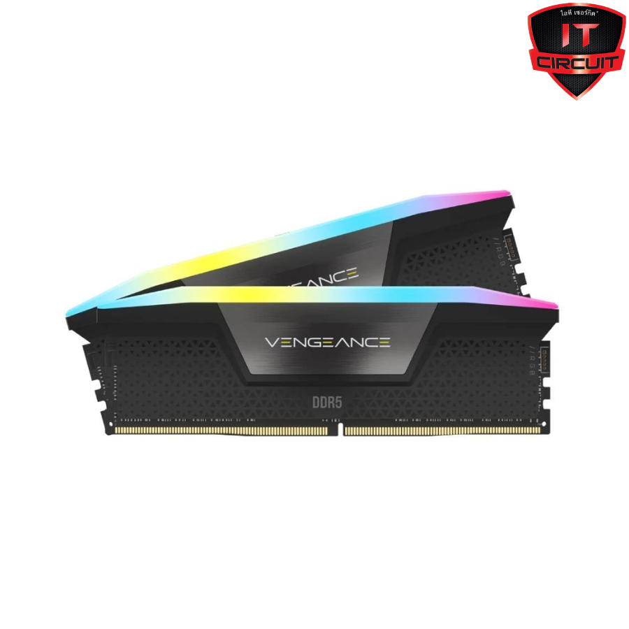 RAM (แรม) DDR5(5200) 32GB (16GBX2) CORSAIR VENGEANCE RGB BLACK SN031025T10H
