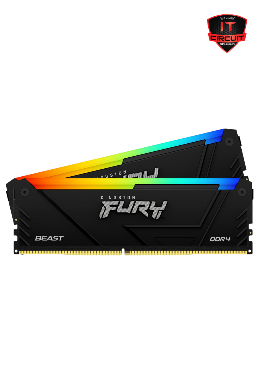 RAM (หน่วยความจำ) DDR4 (3200) 32GB (16GBX2) KINGSTON FURY BEAST RGB (KF432C16BB12AK2/32WP) SN021025T220H