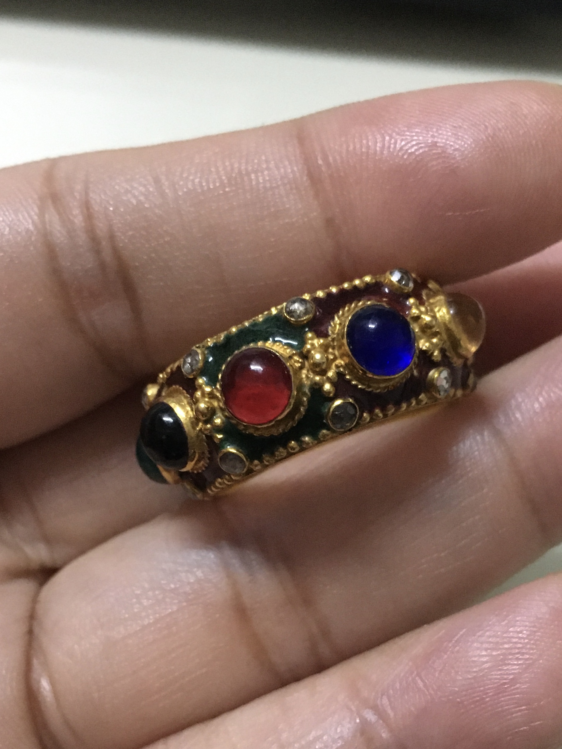 (มือสอง) แหวนพิรอด ทองเพชรแท้ 0.45 กะรัต งานโบราณ สวย ขลัง มีเสน่ห์มากค่ะ