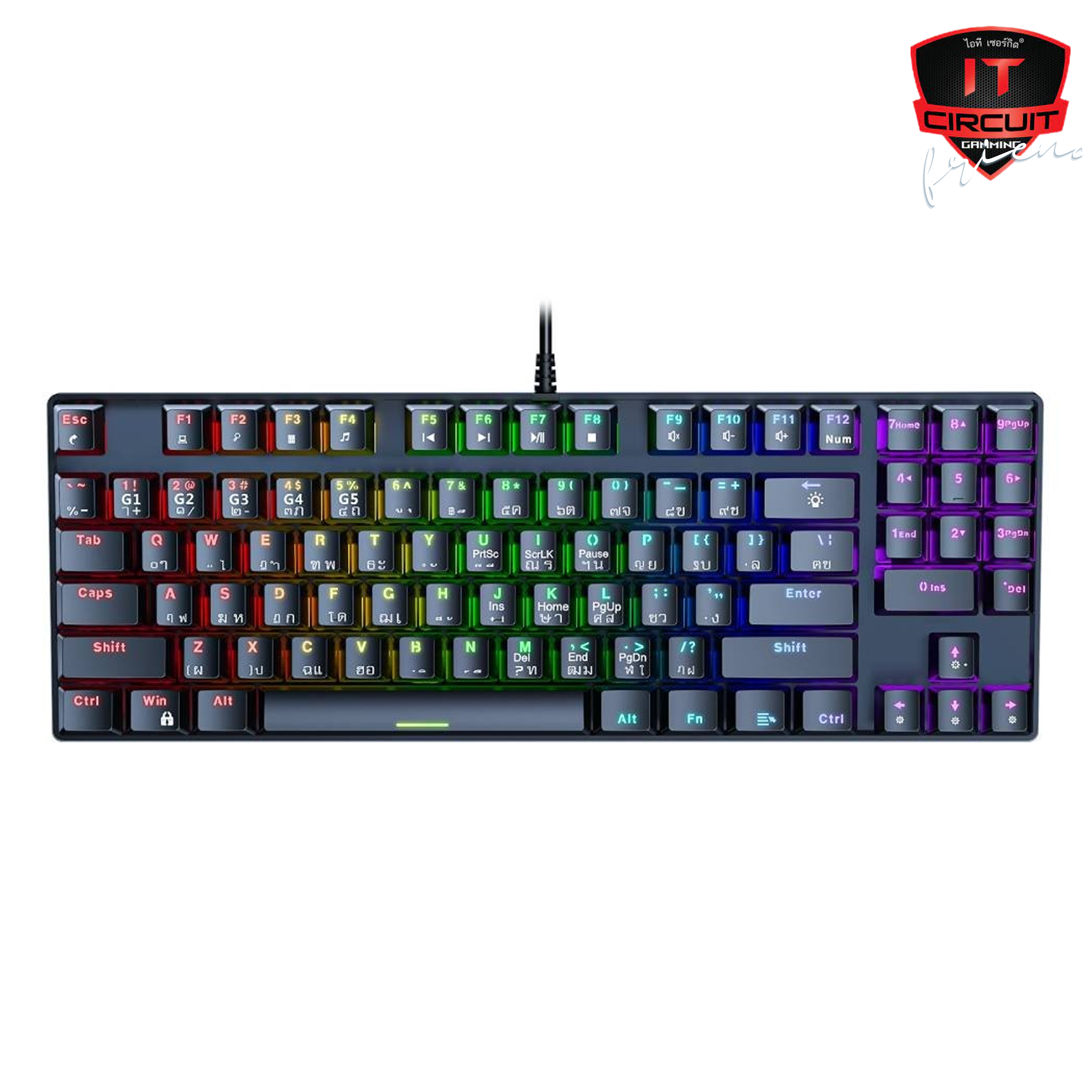 KEYBOARD (คีย์บอร์ด) ONIKUMA G26 HARU LITE (BLACK) (RED SWITCH MINI RGB EN/TH)