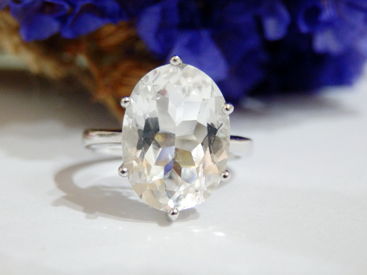 ((hot!!!))ms236แหวนไวท์โทพาซ สวยใสไฟดี พลอยสวยคัดแล้ว