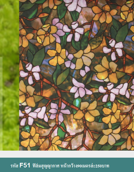 ฟิล์มติดกระจกสุญญากาศ หรือฝ้าติดกระจก รหัส F