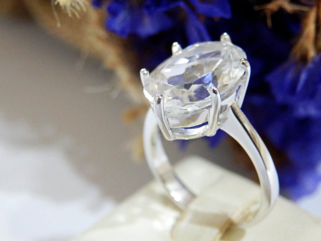 ((hot!!!))ms236แหวนไวท์โทพาซ สวยใสไฟดี พลอยสวยคัดแล้ว