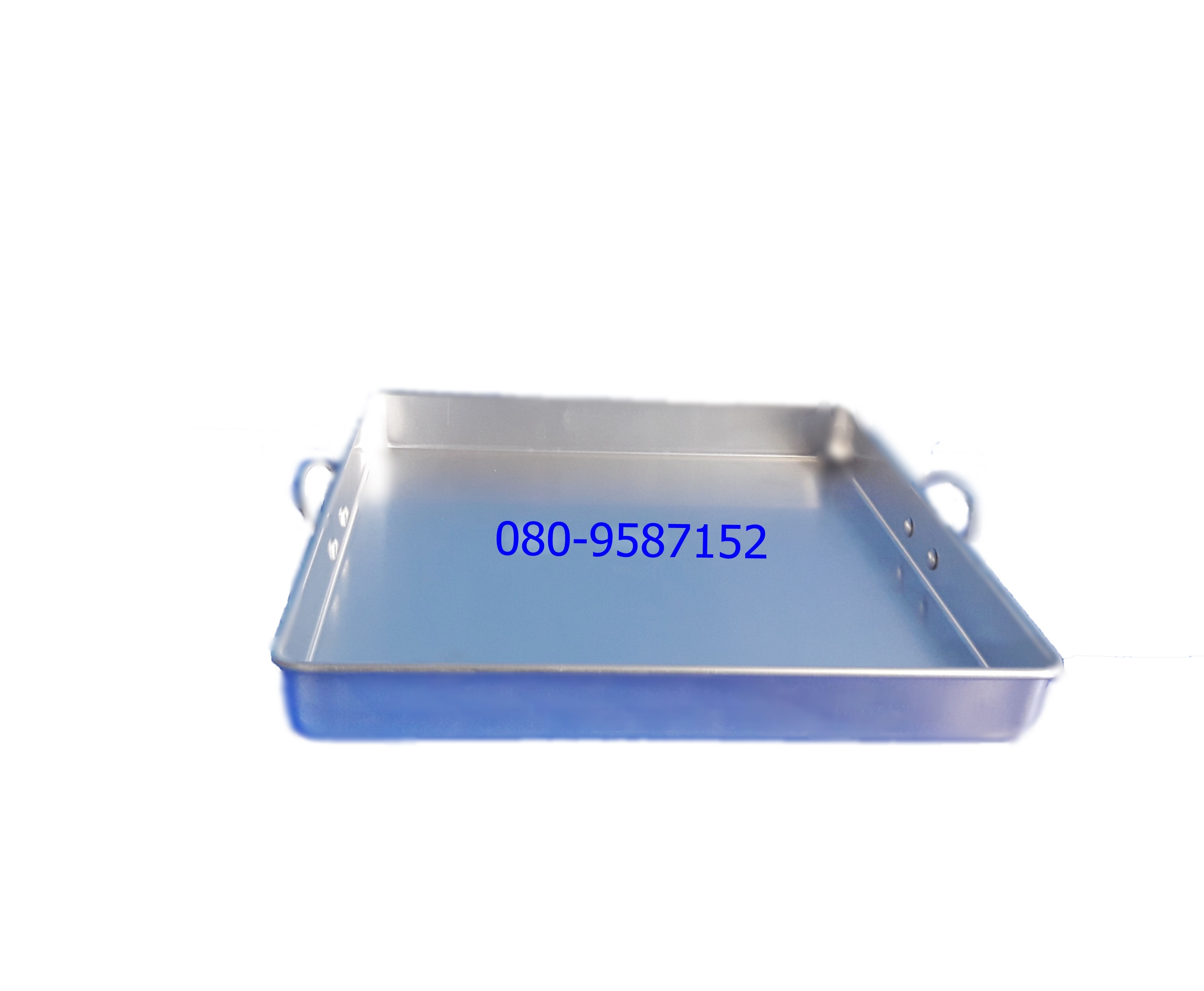 ถาดนึ่ง-เหลี่ยมอลูมิเนียม 2 หู ตราจระเข้ ขนาด 13 นิ้ว