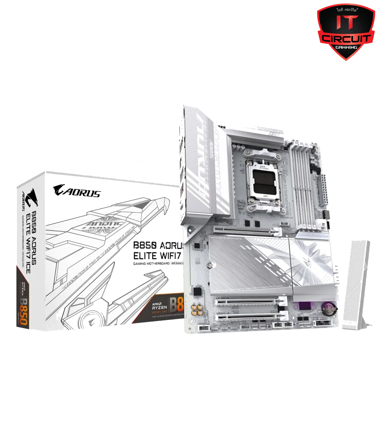 MAINBOARD (เมนบอร์ด) GIGABYTE B850 AORUS ELITE WIFI7 ICE (REV. 1.0) (AMD SOCKET AM5 DDR5 ATX)