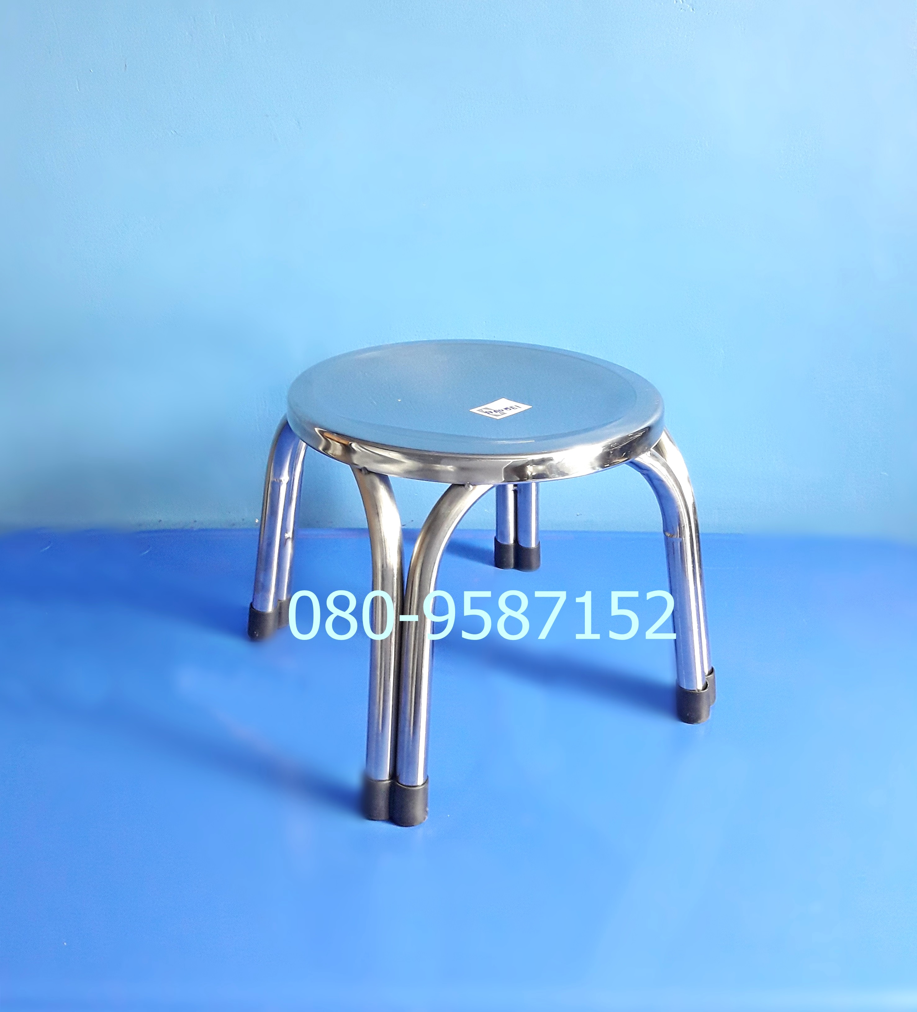 เก้าอี้สแตนเลสขาคู่-กลม ขนาดกลาง