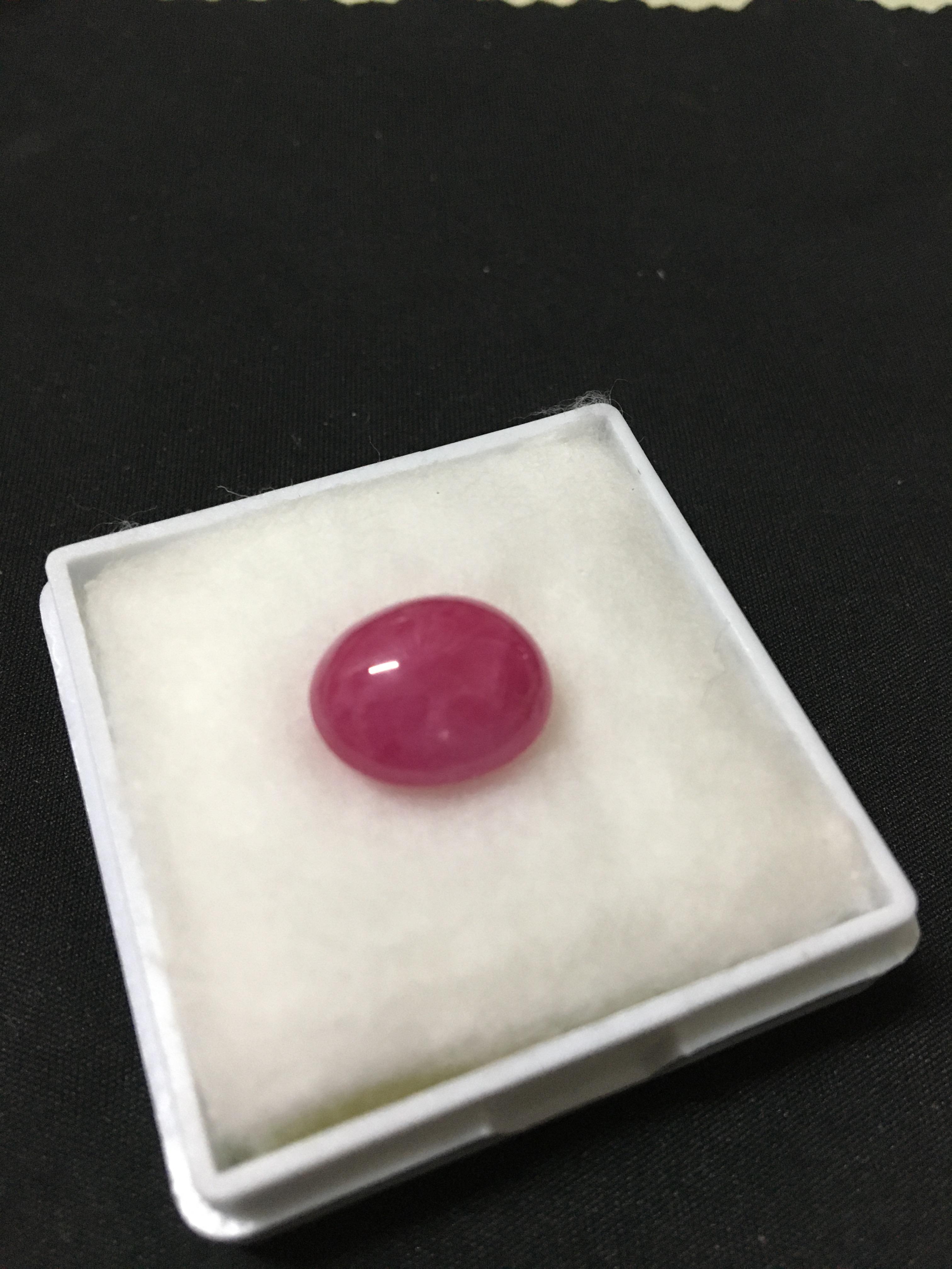 (New arrival)ทับทิมแท้ หลังเบี้ย 13 กะรัต สีชมพูหวานมาก มีปุยเพิ่มเสน่ห์ด้วยจ้า ไม่พอใจยินดีคืนเงิน