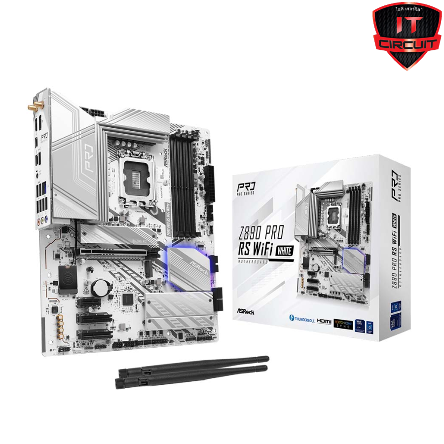 MAINBOARD (เมนบอร์ด) ASROCK Z890 PRO RS WIFI WHITE (INTEL SOCKET 1851 DDR5 ATX) SN27925T110H