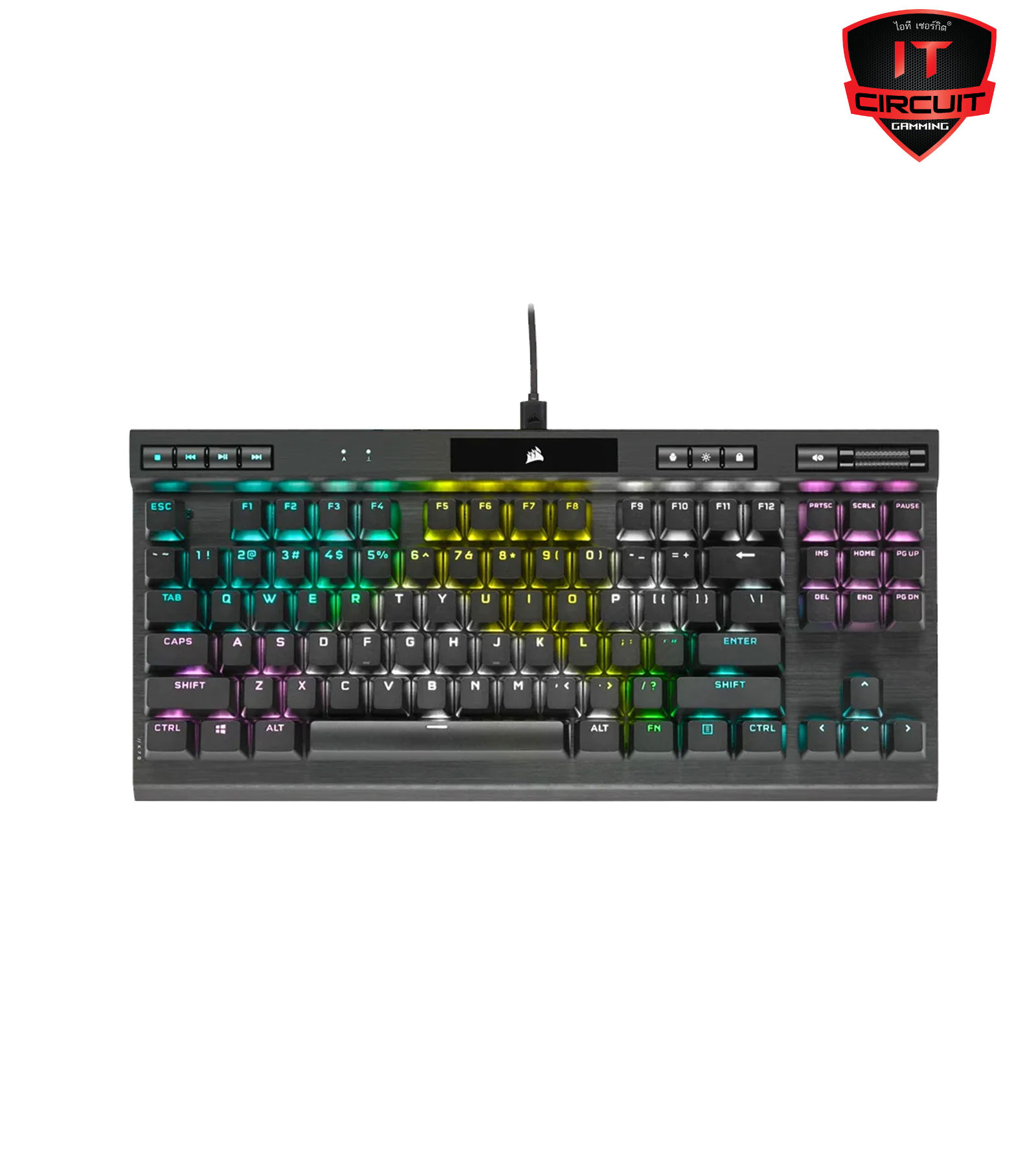 KEYBOARD (คีย์บอร์ด) CORSAIR K70 RGB TKL CHAMPION SERIES (CHERRY MX RGB SPEED SILVER) (RGB) (EN) (CH-9119014-NA)