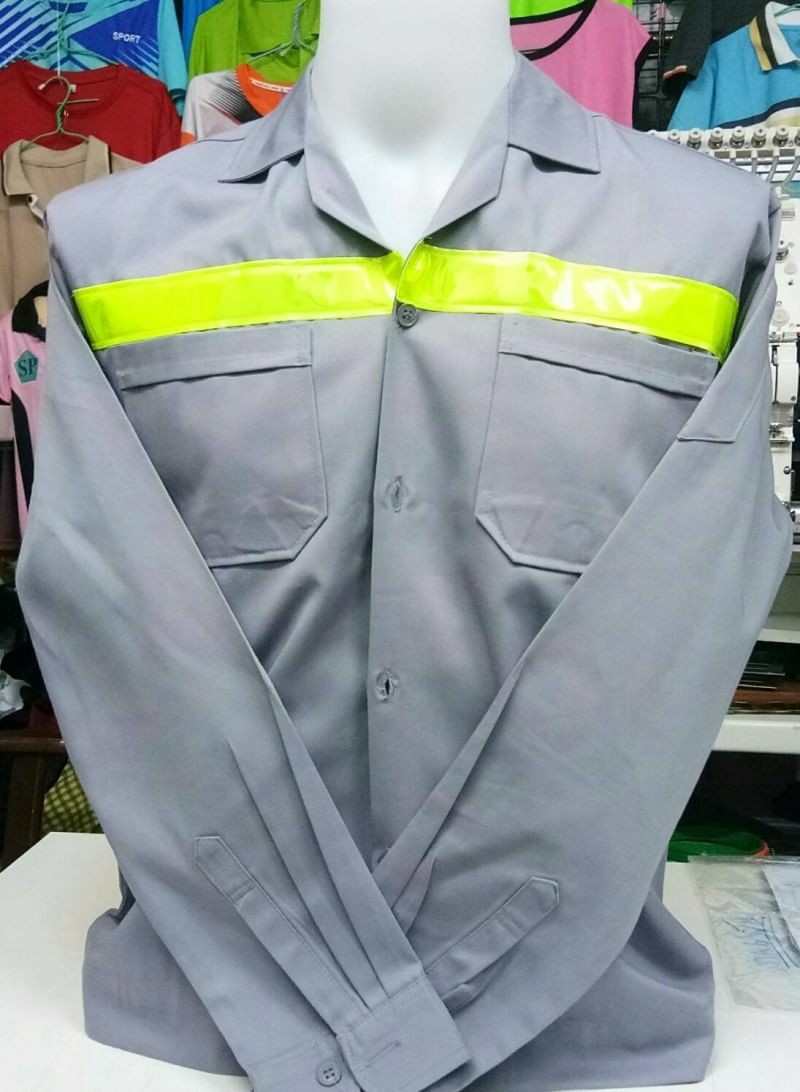 เสื้อช็อปแขนยาวแถบสะท้อน