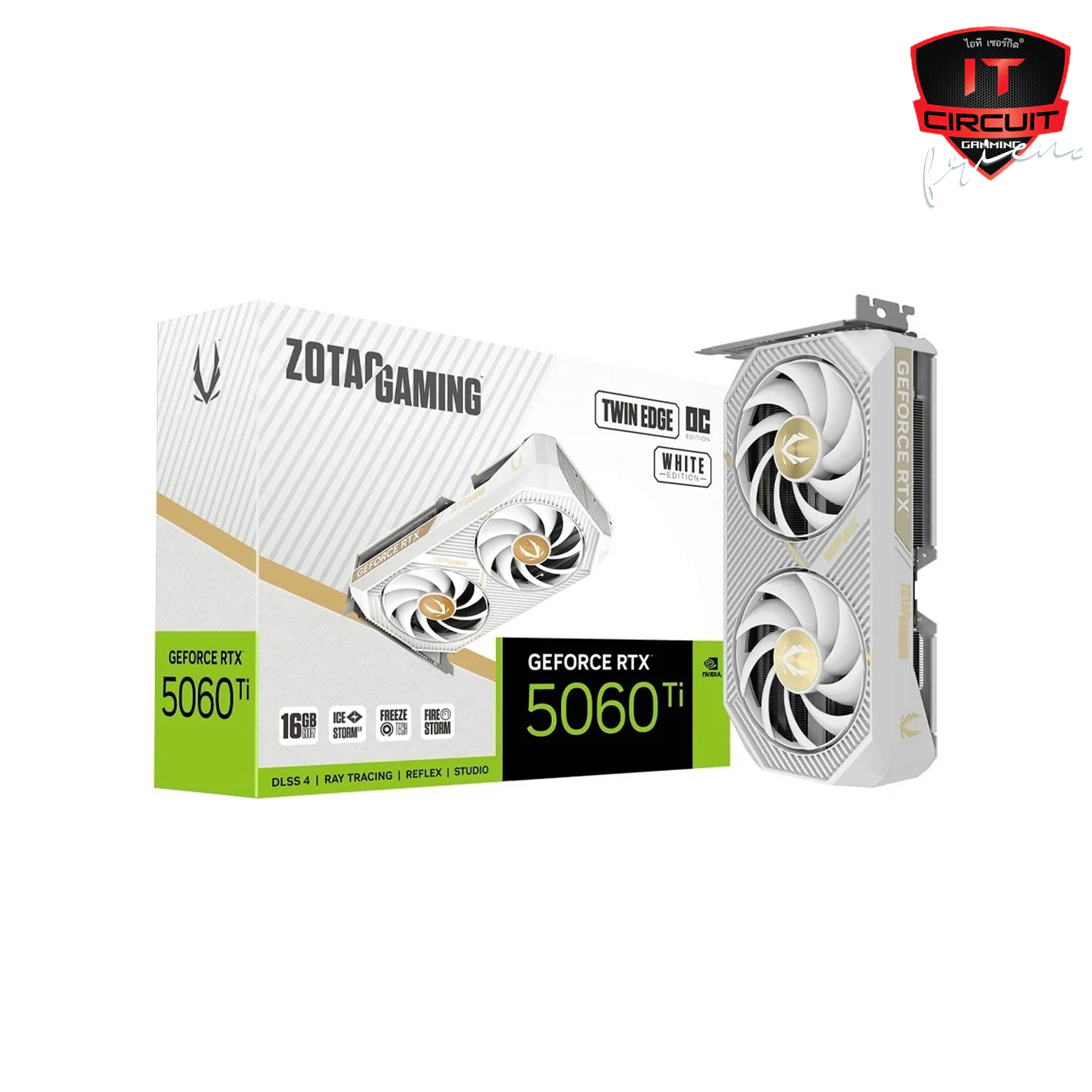 VGA(การ์ดจอ) ZOTAC GEFORCE RTX 5060 TI TWIN EDGE WHITE OC - 16GB GDDR7