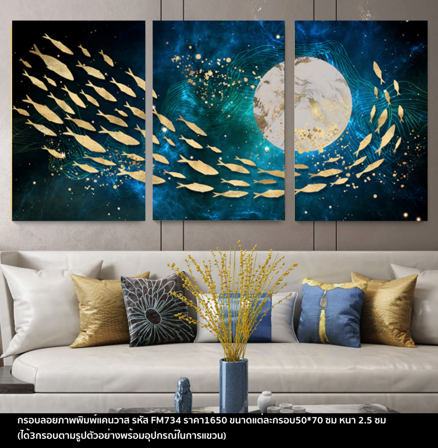 ภาพพิมพ์ผ้าใบ กรอบลอยผ้าแคนวาส ภาพพิมพ์กรอบลอย