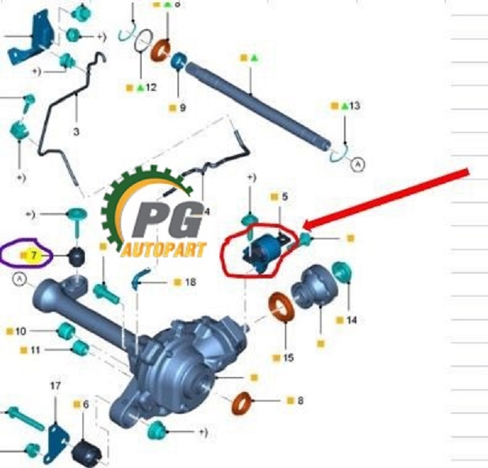ขายึดเฟืองท้ายลูกหน้า FORD RANGER T6 ปี 2012-2014 (1ชิ้น) / แท้ (รูปจริง)