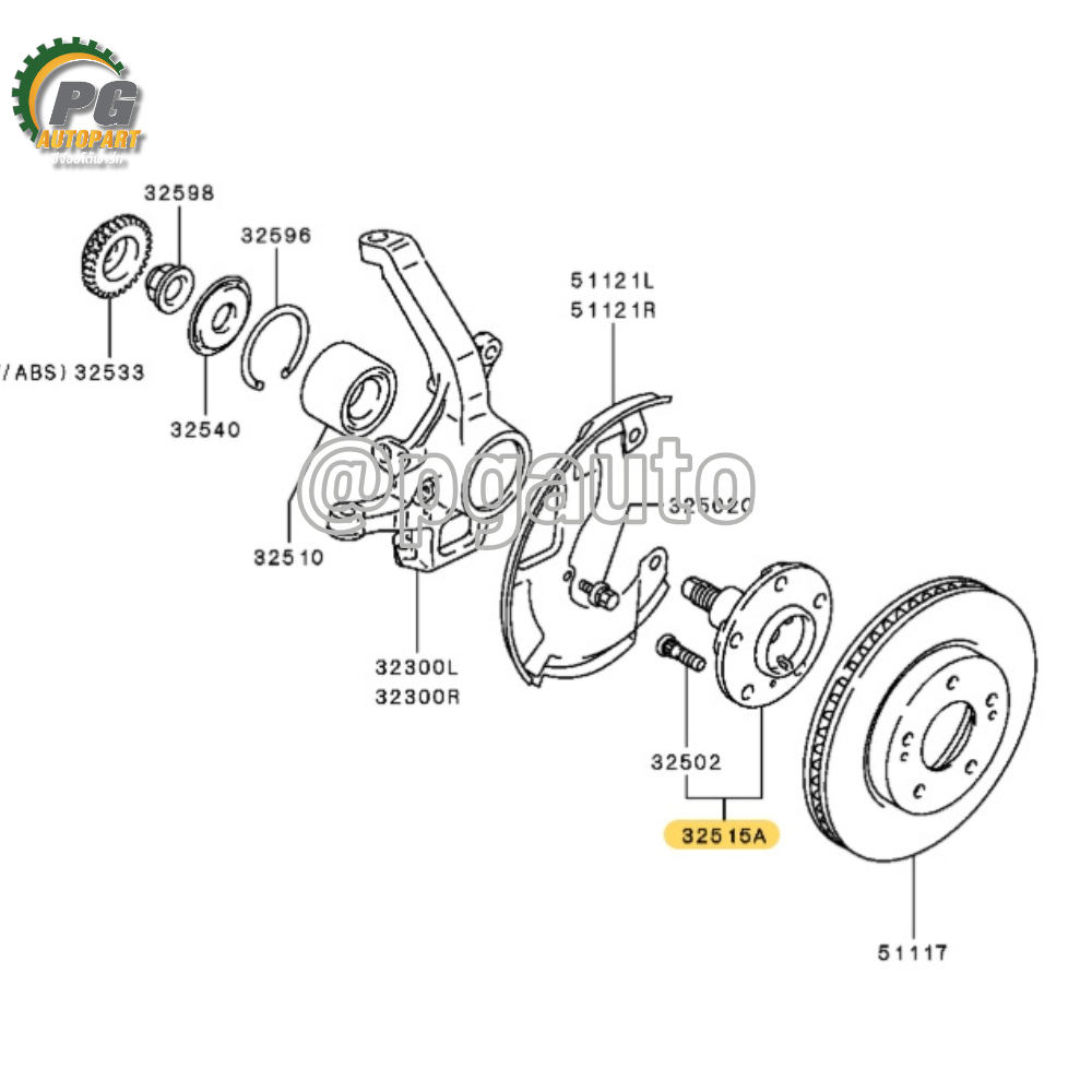ดุมล้อหน้า MITSUBISHI TRITON 2.4 L ปี 2015-2018 (1 ชิ้น) แท้ / รูปจริง