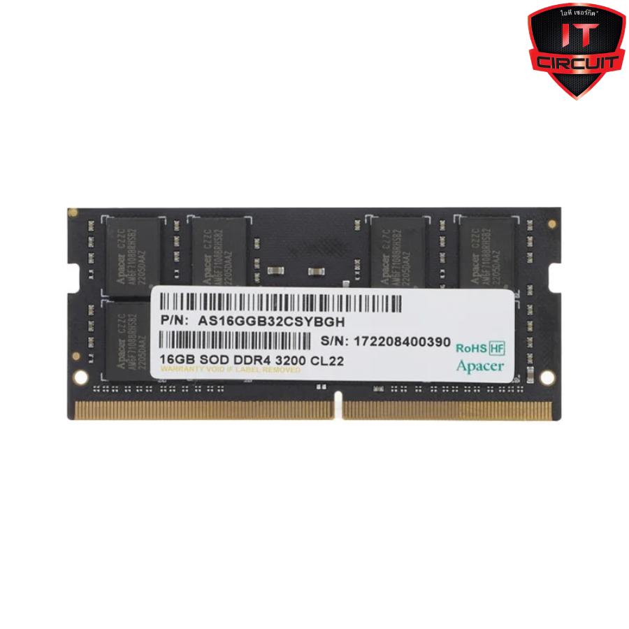 RAM (แรม) DDR4(3200, NB) 16GB APACER 16 CHIP SN031025T10H