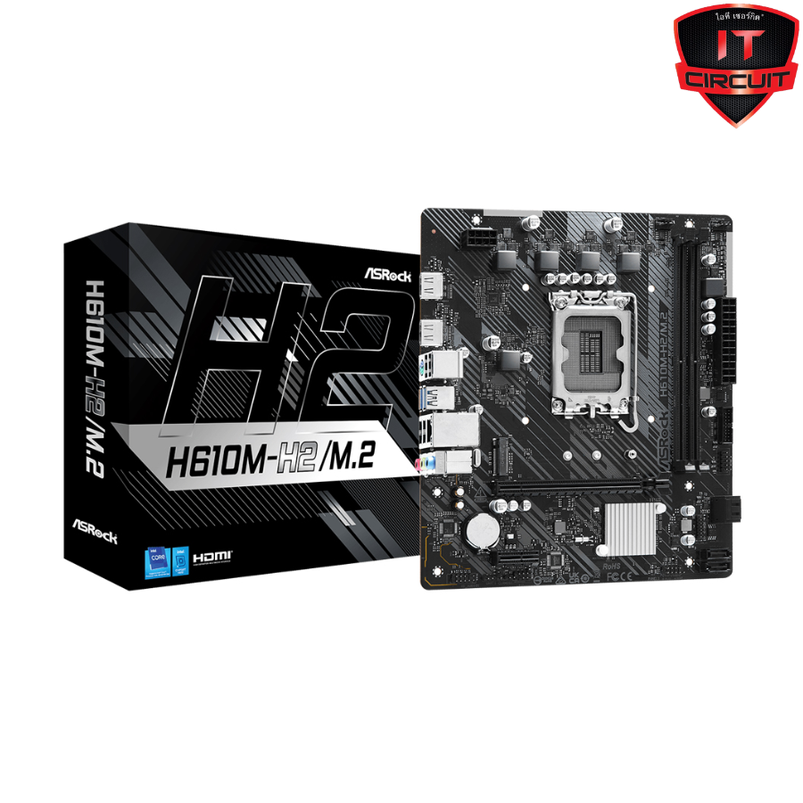 MAINBOARD (เมนบอร์ด) ASROCK H610M-H2/M.2 (INTEL SOCKET 1700 DDR4 MICRO-ATX) SN24925T110H