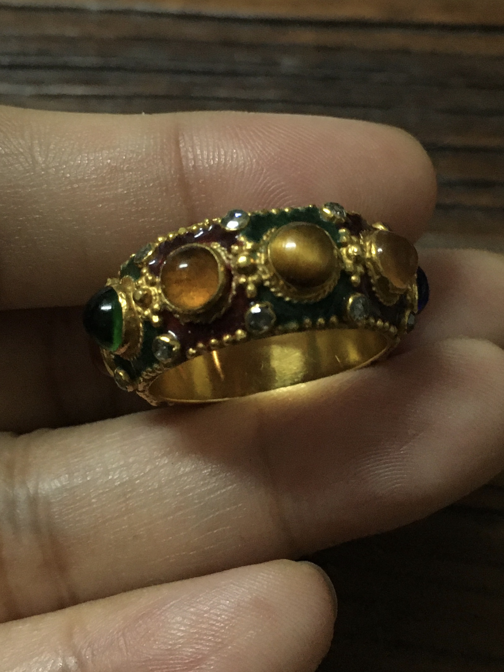 (มือสอง) แหวนพิรอด ทองเพชรแท้ 0.45 กะรัต งานโบราณ สวย ขลัง มีเสน่ห์มากค่ะ