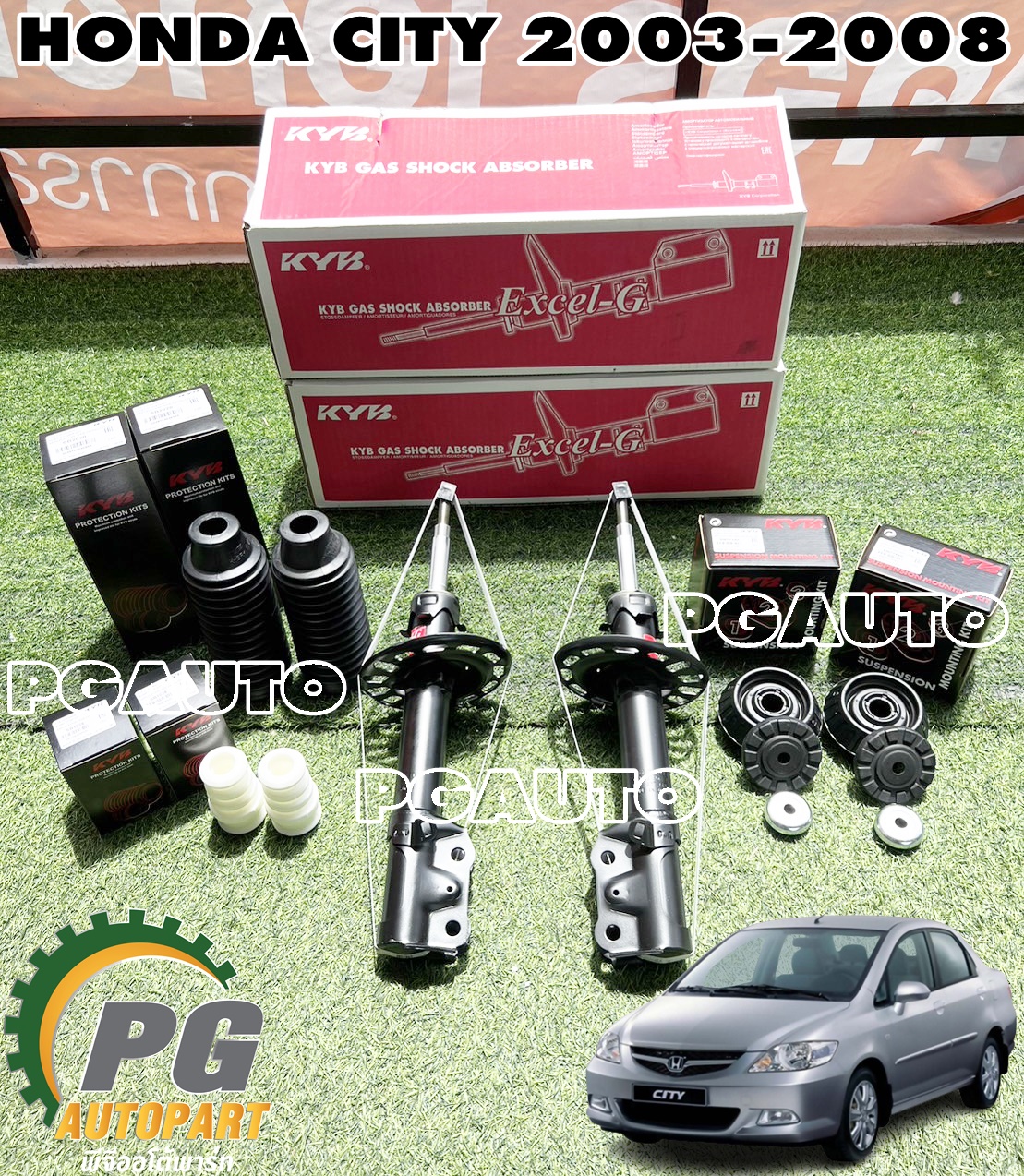 ชุดโช๊คหน้า HONDA CITY ZX ปี 2003-2008 (1 ชุด = 10 ชิ้น) KYB / รูปจริง