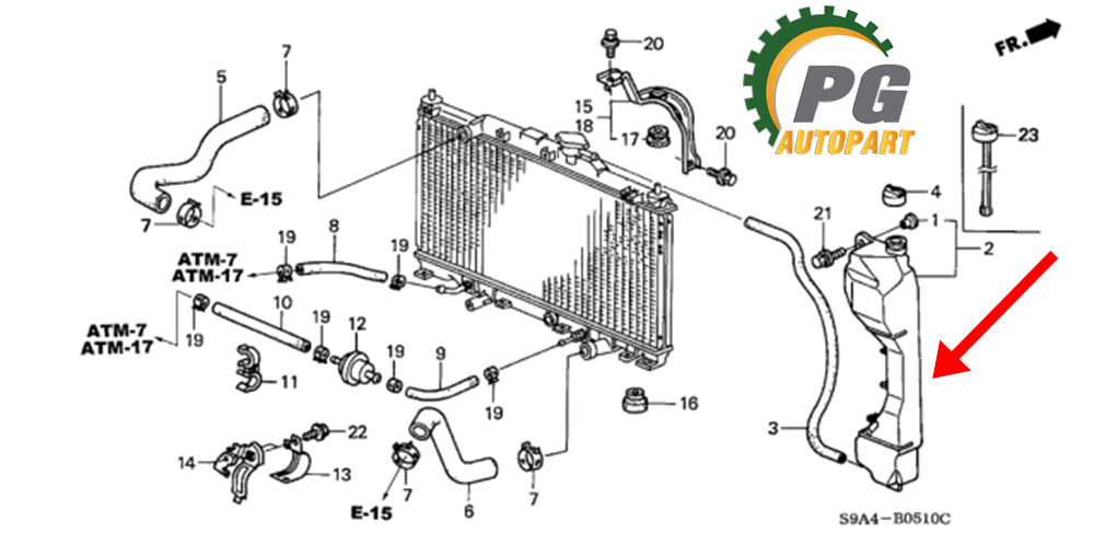 กระป๋องพักน้ำหม้อน้ำ HONDA CRV GEN 2 ปี 2002-2006 (1 ชิ้น) แท้ / รูปจริง