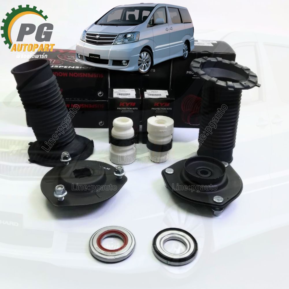 โช๊คหน้า และอุปกรณ์โช๊คหน้า TOYOTA ALPHARD MNH10 ปี 2003-2007 / KYB / NEW SR (รูปจริง)