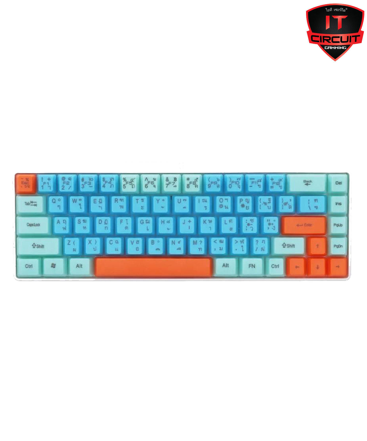 KEYBOARD (คีย์บอร์ด) NEOLUTION E-SPORT CANDY (GREEN-BLUE-ORANGE) (MEMBRANE - RAINBOW LED - EN/TH)