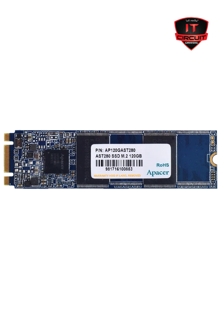 SSD (เอสเอสดี) M.2 SATA 120.GB (3Y) Apacer AST280 (AST280120G)
