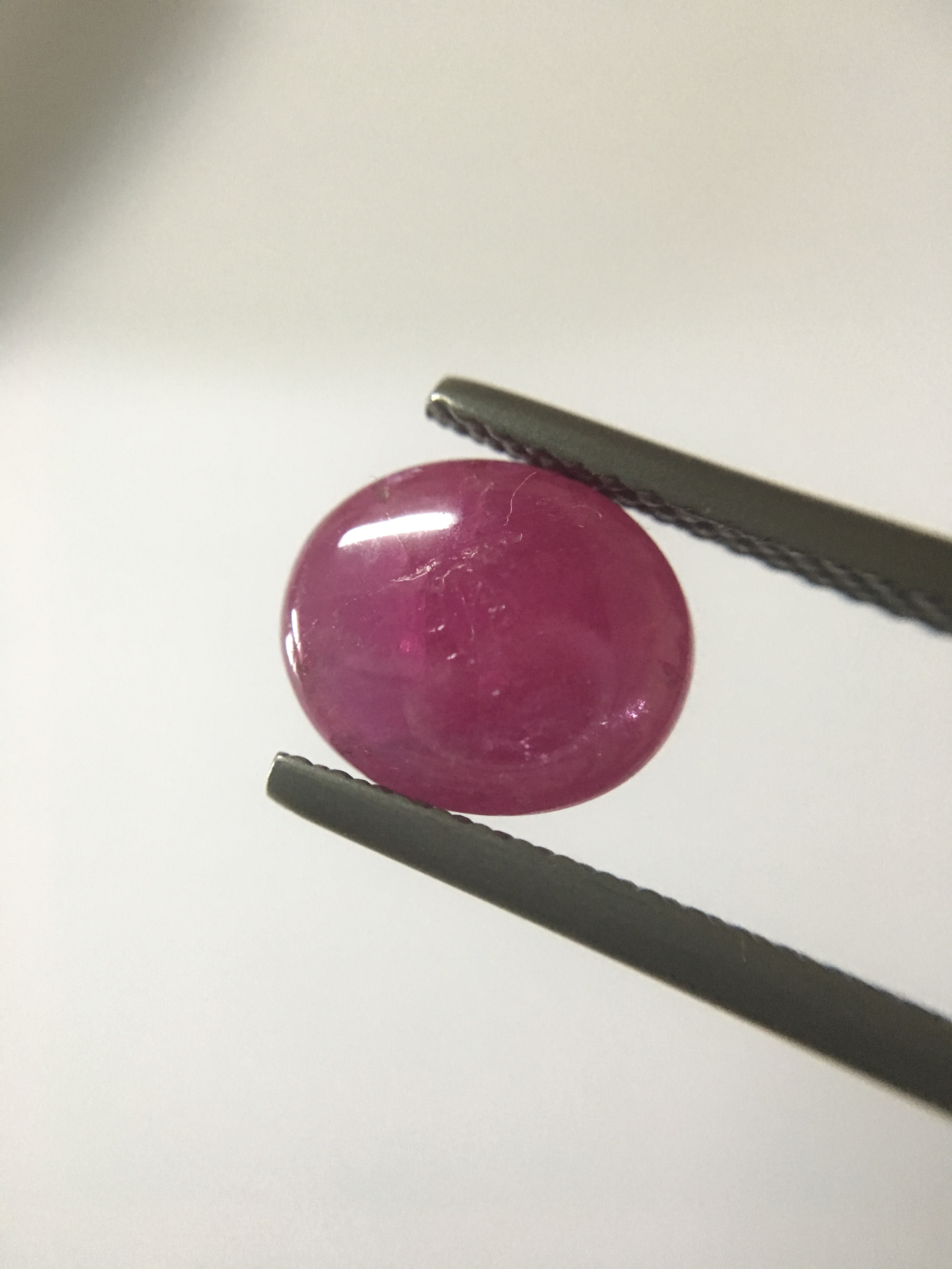 RUBY ทับทิมแท้ 3.0 กะรัต สีชมพูหวาน เจียรหลังเบี้ย ไซส์กำลังน่ารัก ขึ้นงานทองล้อมเพชรจะเลิศค่ะ