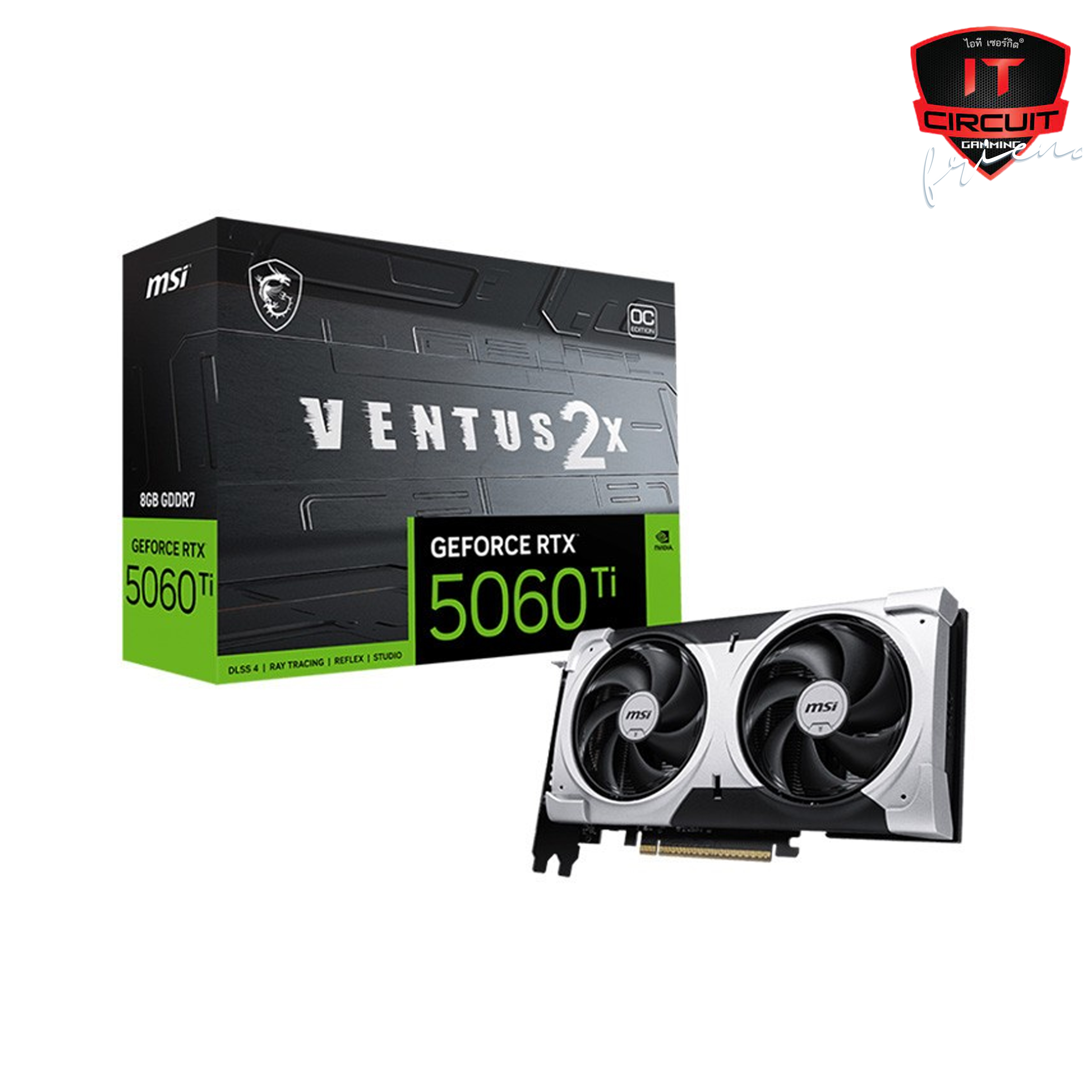 VGA(การ์ดจอ) MSI GEFORCE RTX 5060 TI VENTUS 2X PLUS OC - 16GB GDDR7