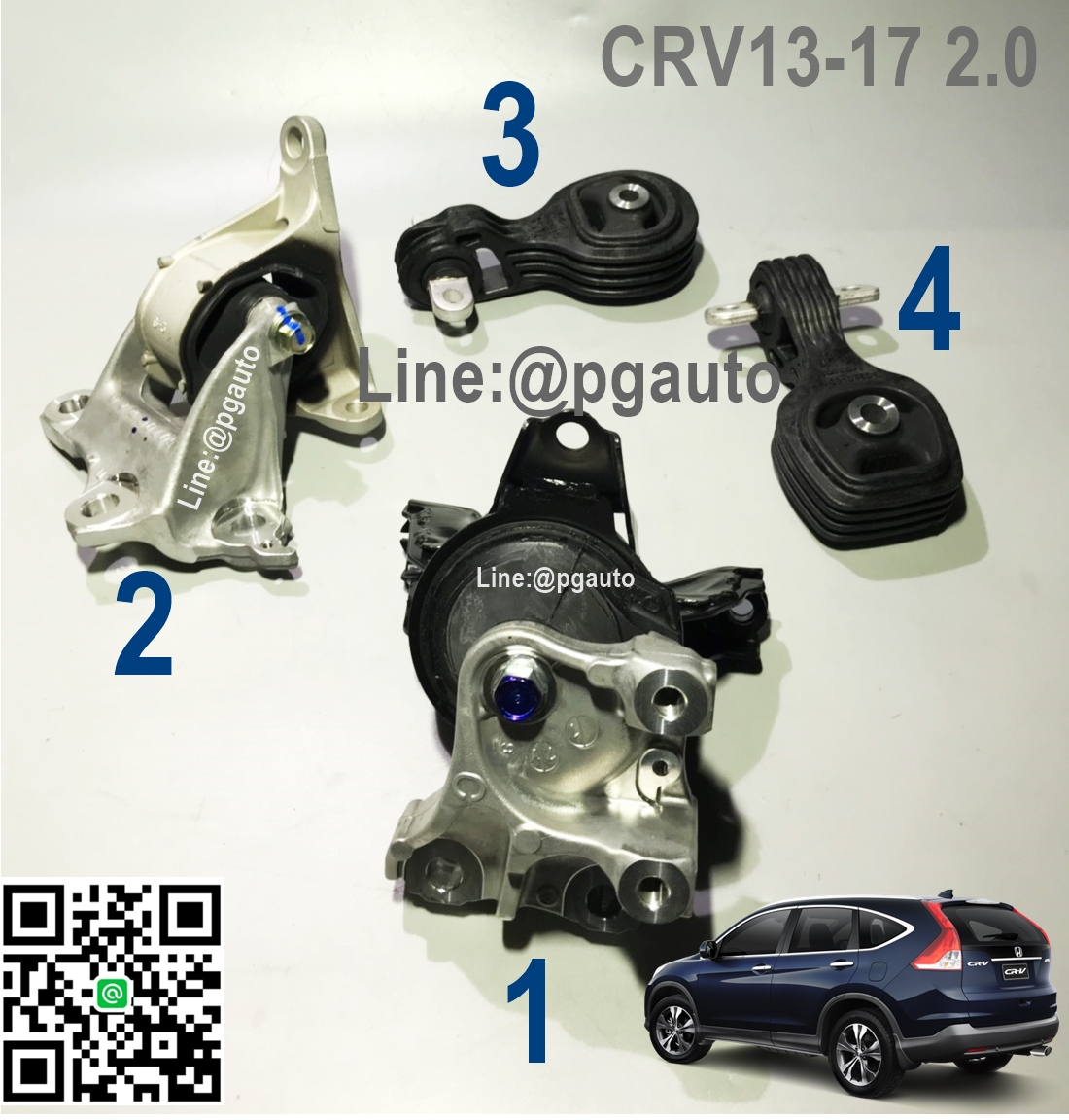เซตสุดคุ้ม!!! แท้ยกชุด ยางแท่นเครื่อง-แท่นเกียร์ ฮอนด้าซีอาร์วี HONDA CRV GEN4 ปี 2013-2016 เครื่อง 2.0 L เกียร์ออโต้ (AT) (1ชุด = 4 ตัว) / ENGINE MOUNT