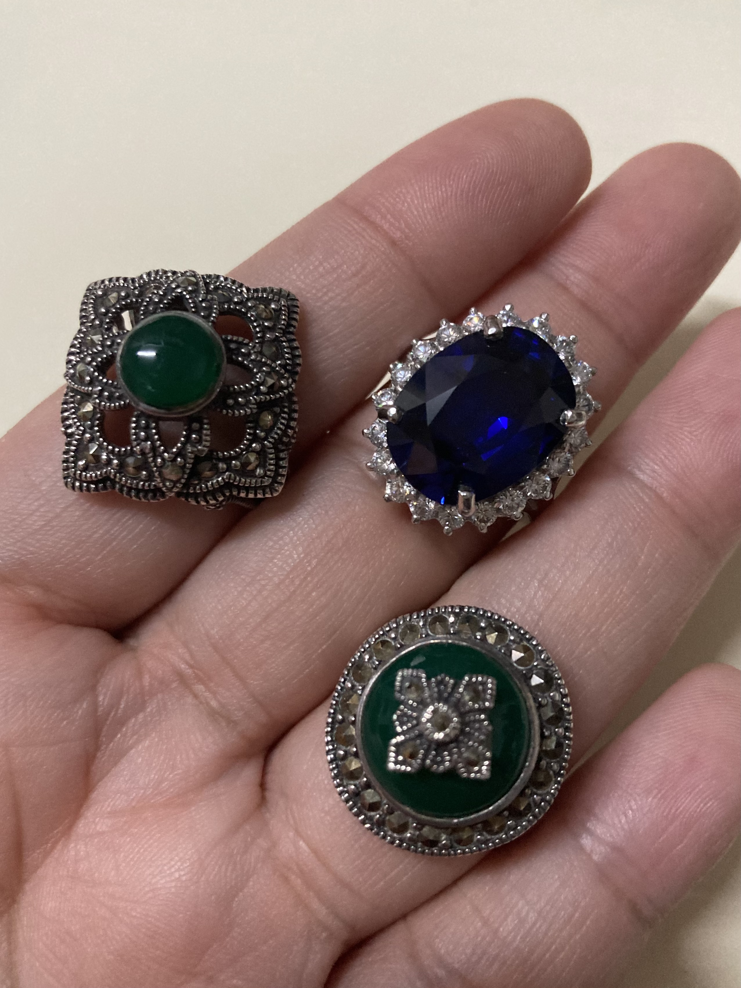 (ราคาเทๆเริ่มต้น590)แหวนเงินแท้ คละแบบ มีทั้งประดับพลอยแท้ เพชรCZ พลอยสังเคราะห์สวยหรู งานดีคุณภาพงาน จิวเวลรี่ราคาเบาหวิวจ้า