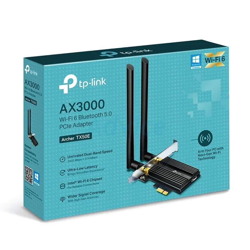 Wireless PCIe Adapter TP-LINK (Archer TX50E) AX3000 Dual Band WiFi 6 Bluetooth 5.0