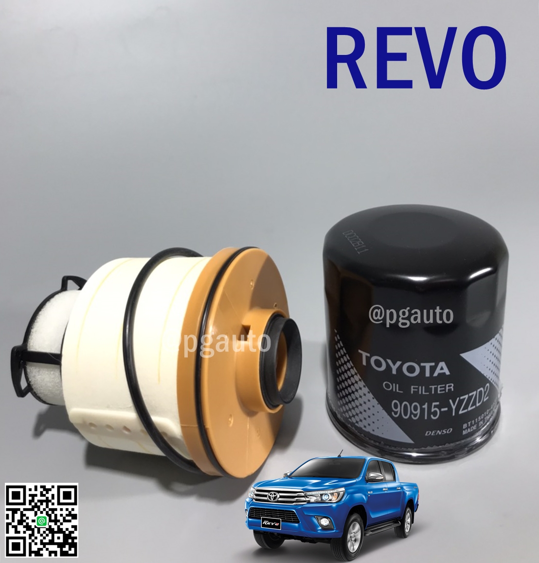 เซตสุดคุ้ม!!! กรองน้ำมันเครื่อง+โซล่า โตโยต้า รีโว้ , TOYOTA REVO (1ชุด = 2 ชิ้น) / OIL FILTER *ของแท้ศูนย์