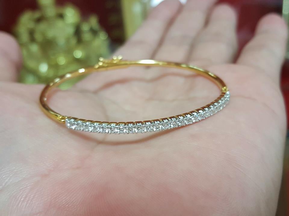 PD121 กำไลเพชรแท้ 0.81 กะรัต สวยหรูดูดี ใส่ได้ทุกวัน