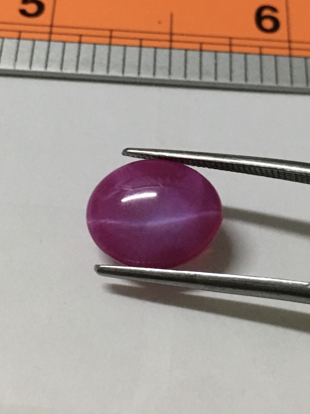 STAR RUBY ทับทิมสตาร์ พลอยสังเคราะห์ 10x12 mm. สีชมพูหวานๆ งานเนียนสวยใช้ได้