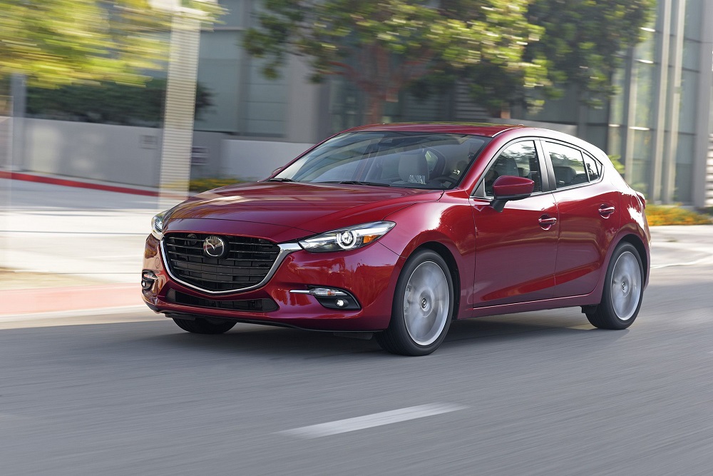 สติ๊กเกอร์เสาเก๋งหน้า LH เส้นตั้ง MAZDA3 SKYACTIV ปี 2014-2018 (1 ชิ้น) แท้/ รูปจริง