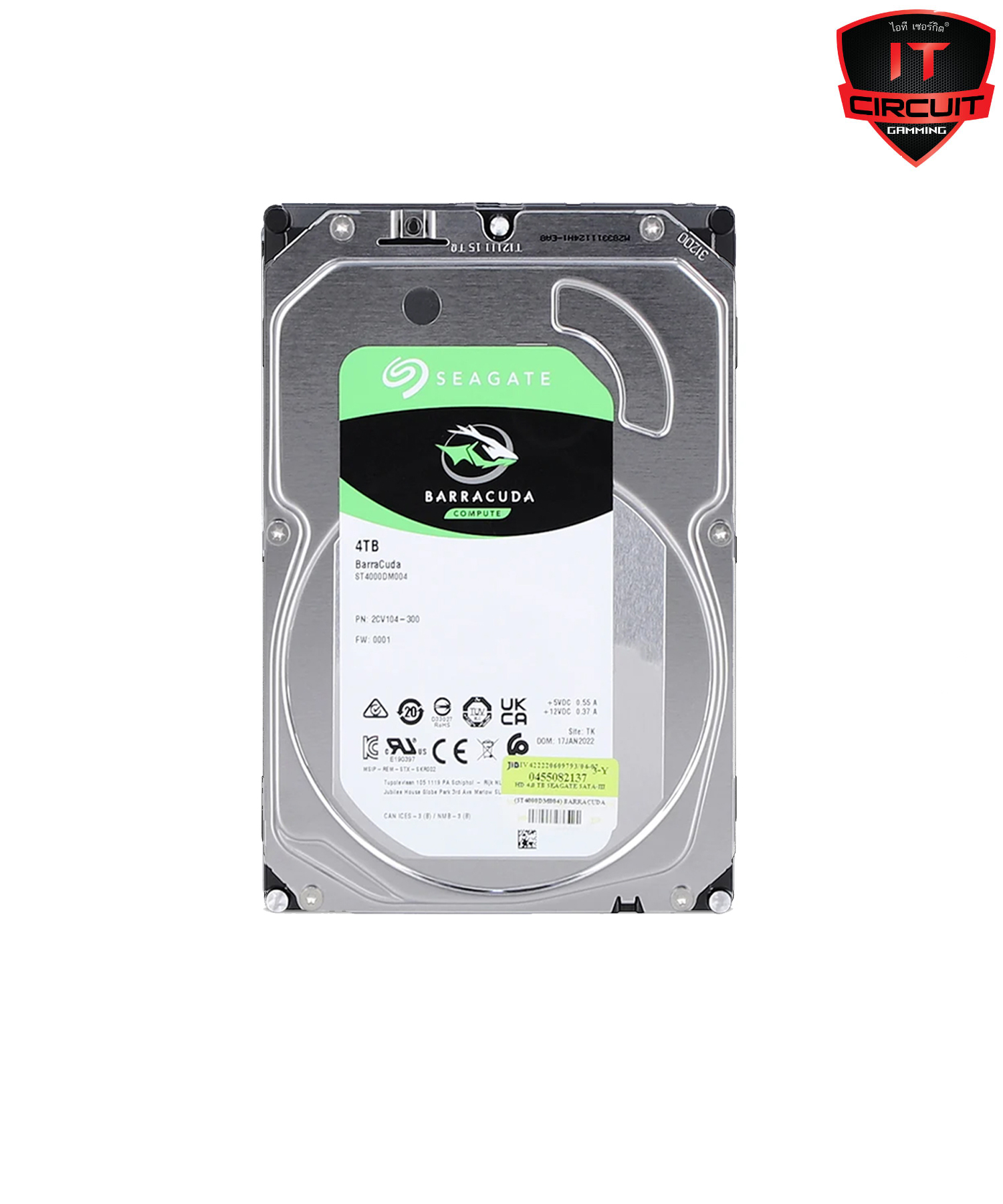 4 TB 3.5 INCH HDD (ฮาร์ดดิสก์ 3.5 นิ้ว) SEAGATE BARRACUDA - 5400RPM SATA3 (ST4000DM004)