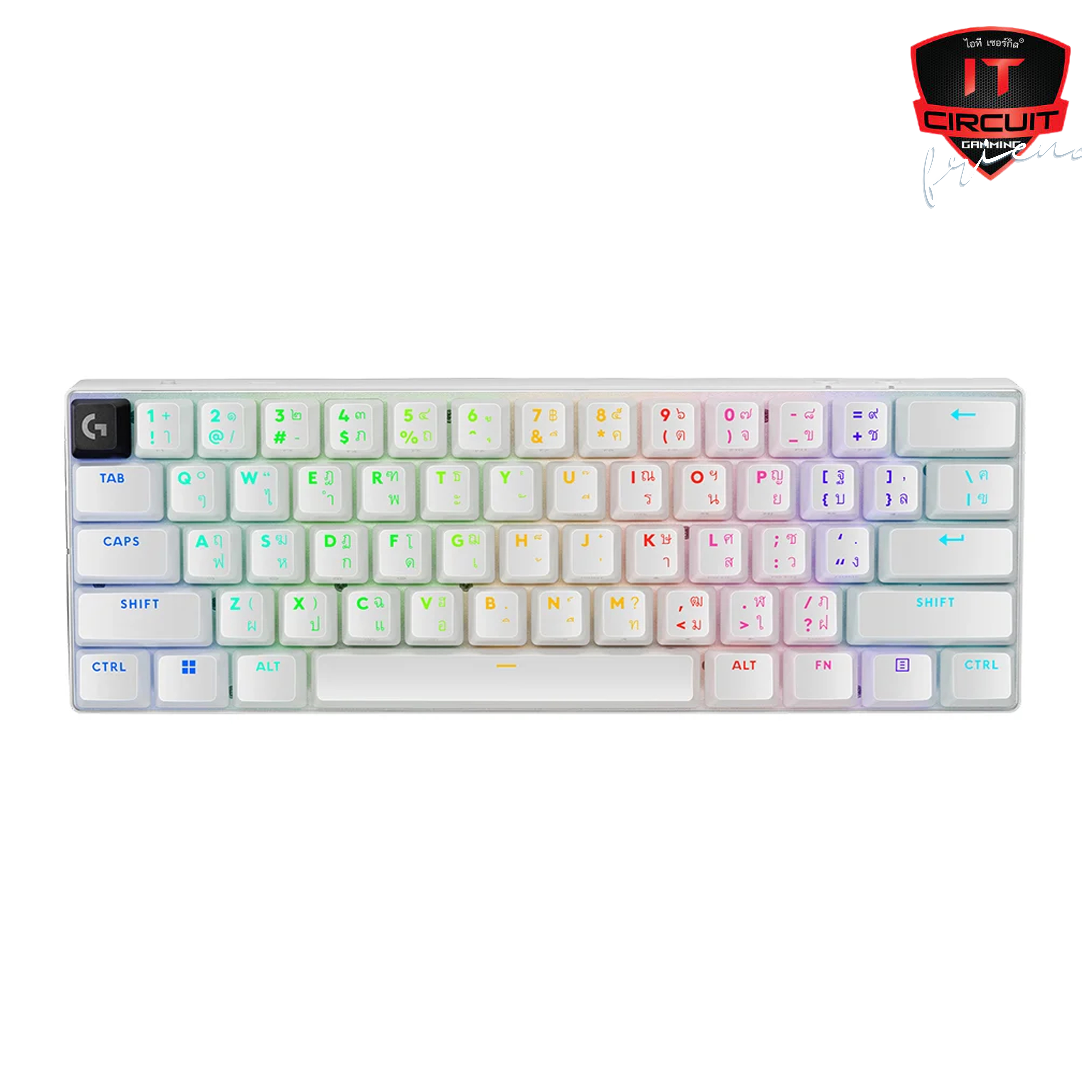 KEYBOARD (คีย์บอร์ดไร้สาย) LOGITECH G PRO X 60 (WHITE) (LOGITECH GX BROWN SWITCH - LIGHTSYNC RGB - EN/TH)