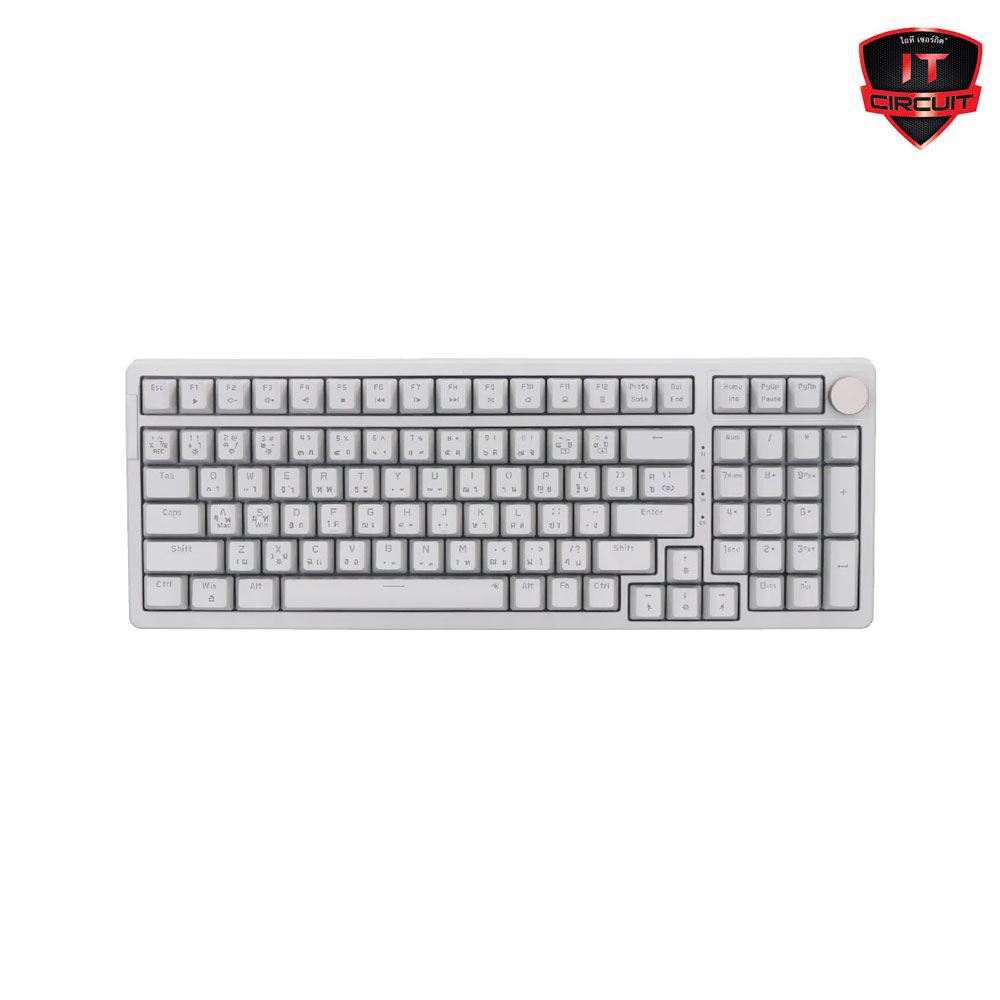 WIRELESS/BLUETOOTH KEYBOARD (คีย์บอร์ดไร้สาย) AJAZZ AK992 RETRO CLASSIC - RED SWITCH