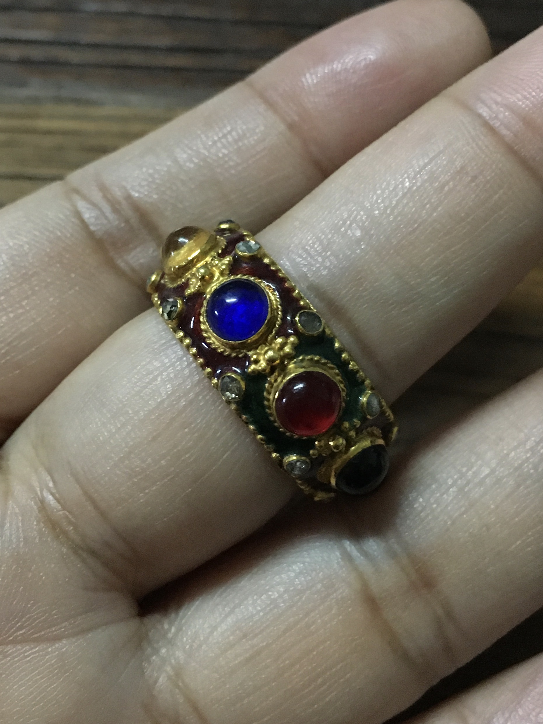 (มือสอง) แหวนพิรอด ทองเพชรแท้ 0.45 กะรัต งานโบราณ สวย ขลัง มีเสน่ห์มากค่ะ