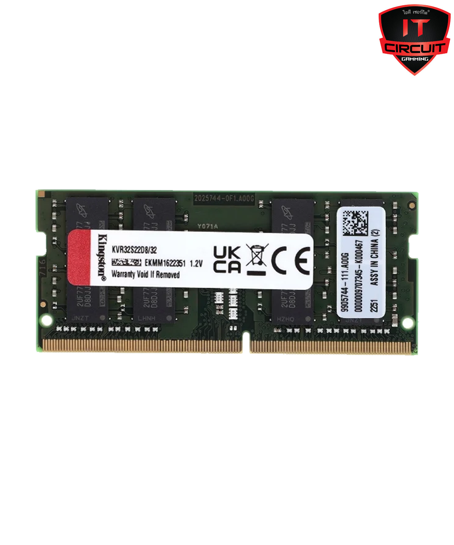 RAM (หน่วยความจำ) DDR4 (3200, NB) 32GB KINGSTON VALUE RAM (KVR32S22D8/32)