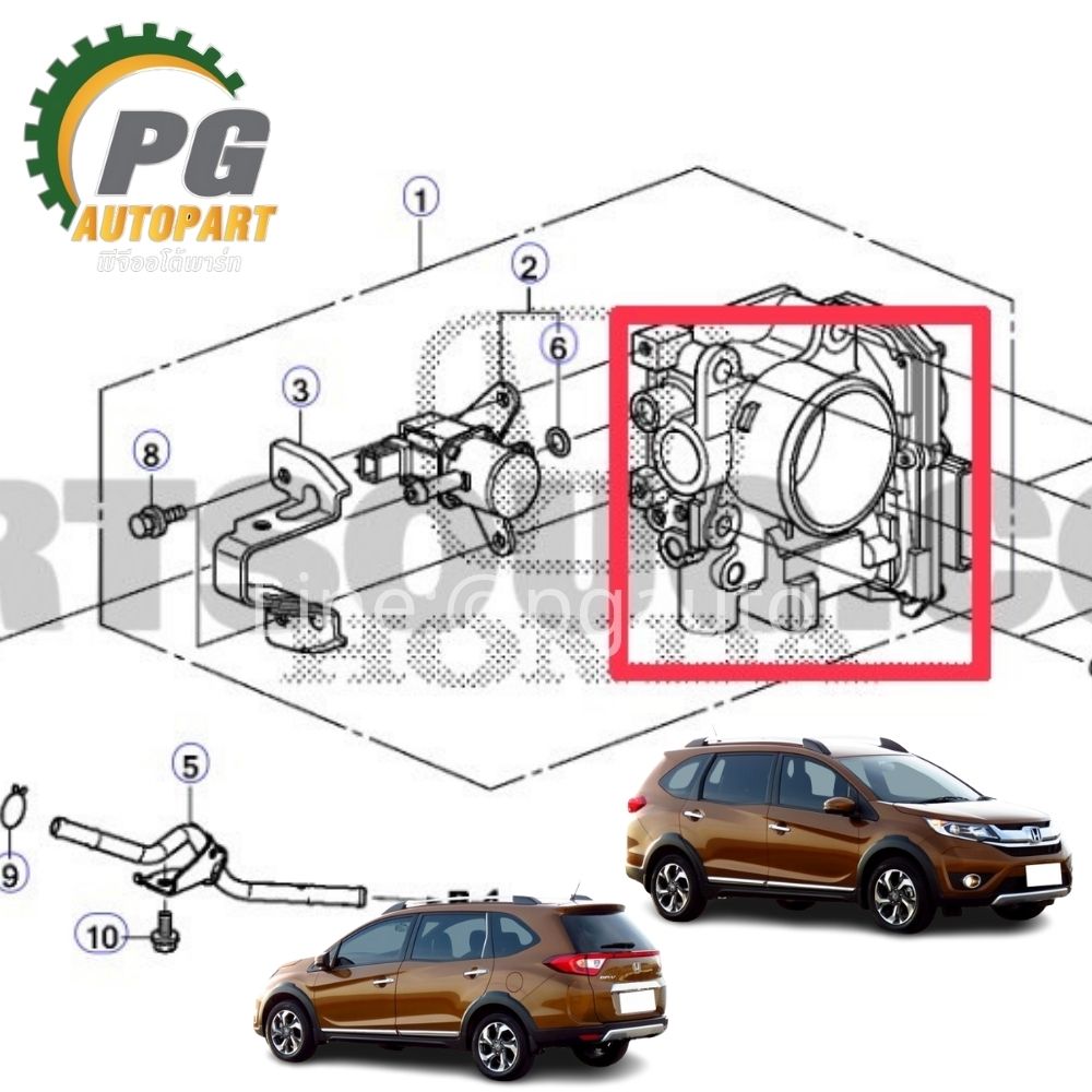 ชุดลิ้นปีกผีเสื้อ HONDA BRV ปี 2015-2018 (1ตัว) แท้ศูนย์ / รูปจริง