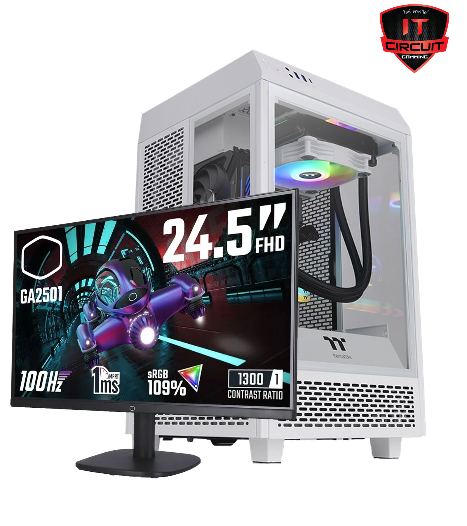 Ryzen 5 4600G 6C/12T /3Y/TSUNAMI COOLMAN CS-120 W ARGB WHITE /1Y/B550M-ITX/AC/3Y/DDR4(3200) 16GB (8GBX2)/ LT/M.2 500GB /5Y/650W /THE TOWER 100 SNOW/1Y/24.5" GA2501 100Hz/NKM 623 Keyboard + mouse combo set /1Y/ONIKUMA I AM GAMER
